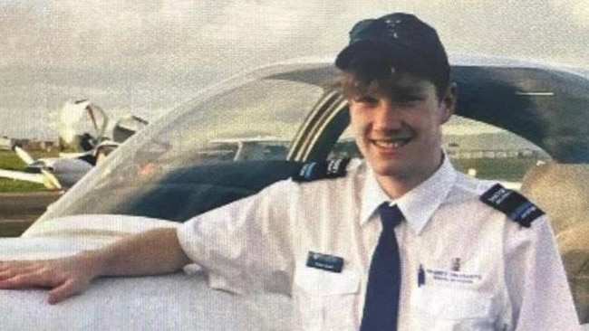 22-year-old Adam Snell was flying a light plane when it crashed at Mulgathing 500km north of Ceduna – he died at the scene Picture: 7News