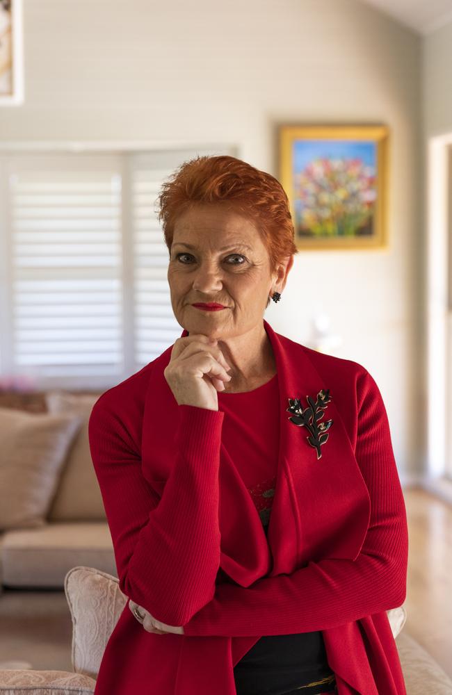 Pauline Hanson at home. Picture: Mark Cranitch