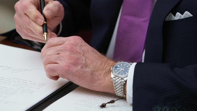 Joe Biden’s Rolex Datejust is worth a cool US$7000 (AU$9000). Picture: AFP