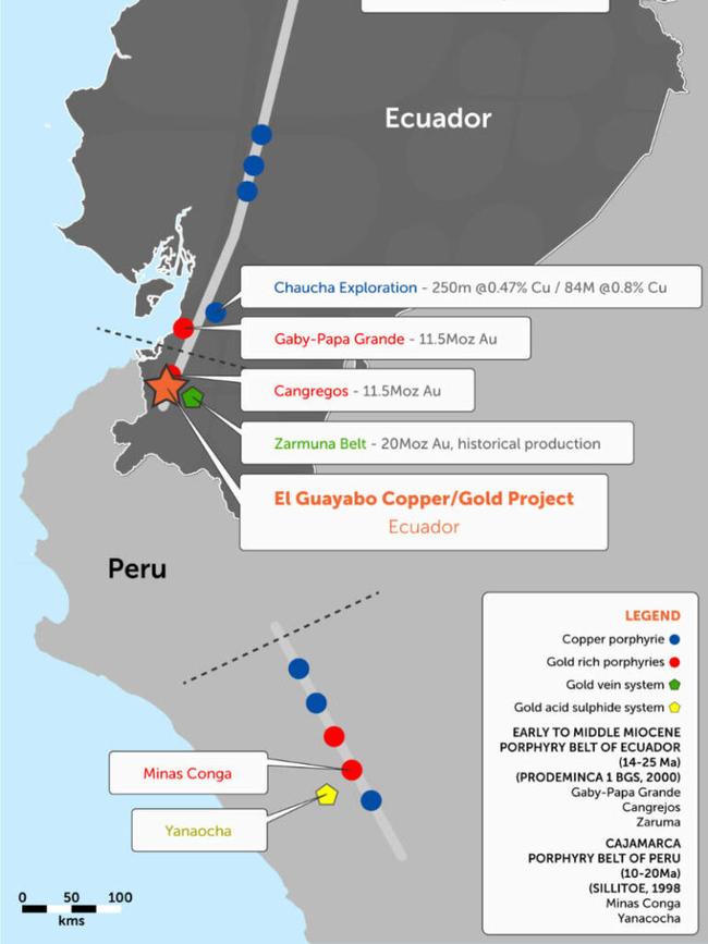 The El Guayabo project in Ecuador. Pic: Challenger Gold