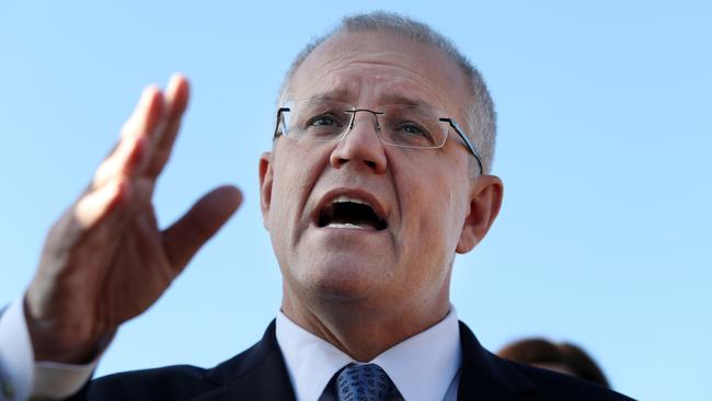 NEWS2019ELECTION 14/05/2019. DAY34/Job1Prime Minister Scott Morrison with his wife Jenny on day 34 campaigning in Adelaide during a tour of a first home buyerÕs house in Boothby nearing completion and met with young adults from Adelaide who are saving to purchase their first houses.The job was in BOOTHBY. Nicolle Flint MP has held BOOTHBY since 2016.Also attending were Nicolle Flint MP- Federal Member for Boothby, Ian Markos- CEO, Master Builders South Australia and Annabelle Trenowden- Marketing Manager, Hickinboth am Homes.Picture Gary Ramage