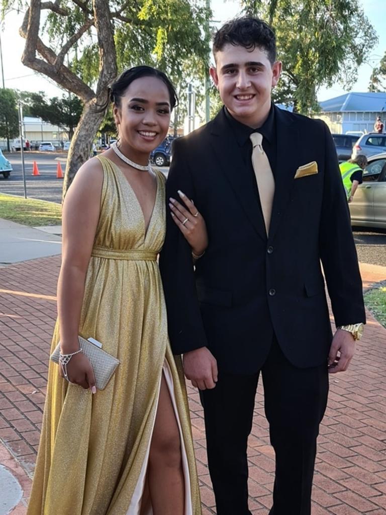 Alexis Arioka and Partner Kaleb Stanton. Oakey State High School formal. Photo Sean Federoff