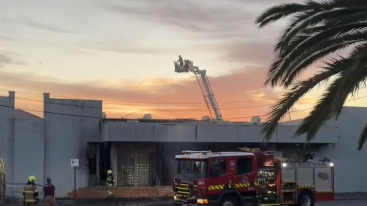 There are reports that two masked men were seen pouring petrol over the synagogue’s front entrance. Picture: ABC