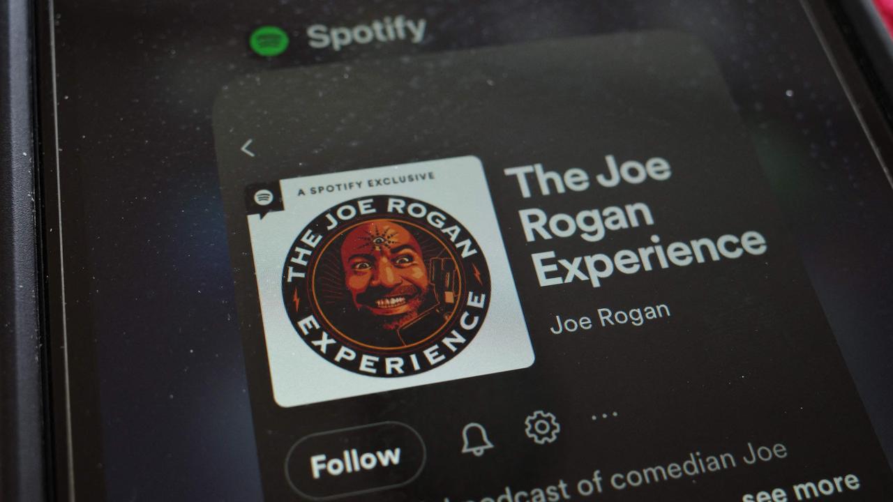 This is the latest controversy to hit Spotify’s flagship podcast, The Joe Rogan Experience. Picture: Mangel Ngan/ AFP.