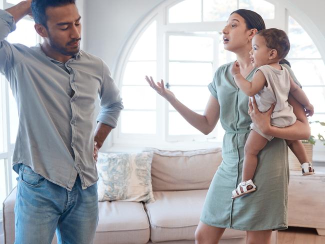 couple argue with baby. Picture: PeopleImages