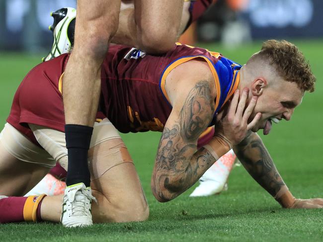 Mitch Robinson in action during the Second AFL Qualifying final between the Brisbane Lions and Richmond Tigers at the Gabba in Brisbane. Pics Adam Head