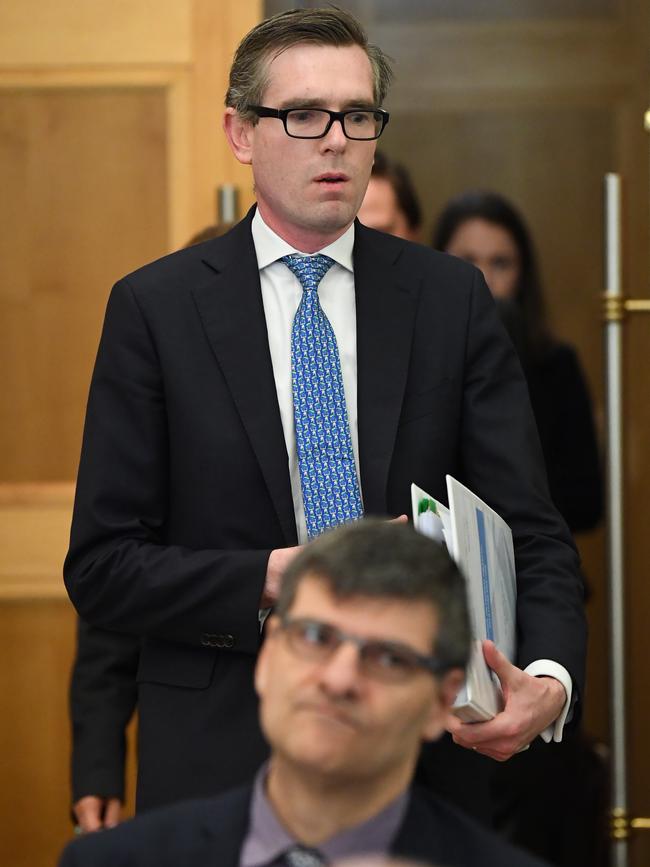 NSW Treasurer Dominic Perrottet at the Commonwealth Parliamentary Offices in Melbourne on Wednesday. Picture: AAP