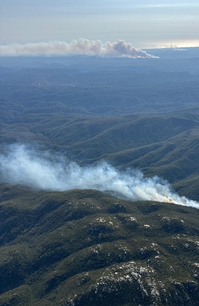 The Tasmania Fire Service is fighting bushfires across the state in early February. On February 5, it announced the fires had closed the popular Overland Track walking trail. Picture: Tasmanian Fire Service