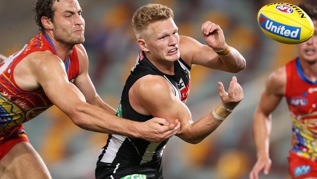 Adam Treloar is still on Gold Coast’s radar. Picture: Michael Klein