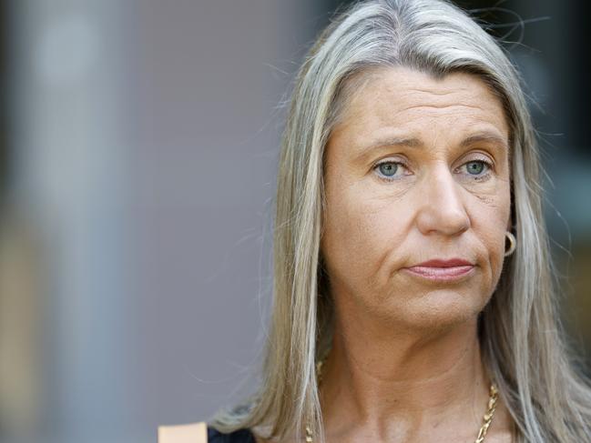 SYDNEY, AUSTRALIA - NewsWire Photos OCTOBER 31, 2024: Samantha Barlow pictured outside the Trial Court in Parramatta. Parole Hearing for a Drug addict who attacked an off duty police officer Samantha Barlow with a brick and left her for dead in a shocking attack in Kings Cross. Picture: NewsWire / Damian Shaw