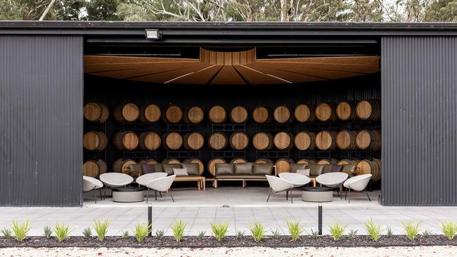 The Barrel Room at Nepenthe Wines.