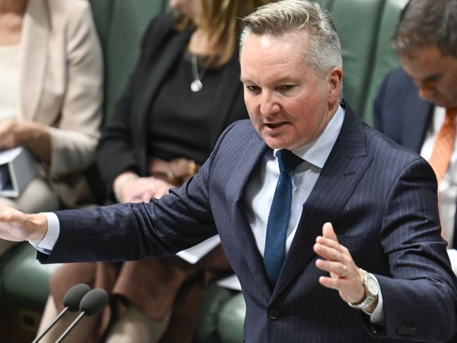 CANBERRA, AUSTRALIA  - NewsWire Photos - February 13, 2025: Minister for Climate Change and Energy of Australia, Chris Bowen during Question Time at Parliament House in Canberra. Picture: NewsWire / Martin Ollman