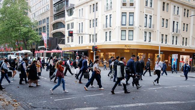 Workers make the morning commute in Sydney. Picture: Nikki Short/NewsWire