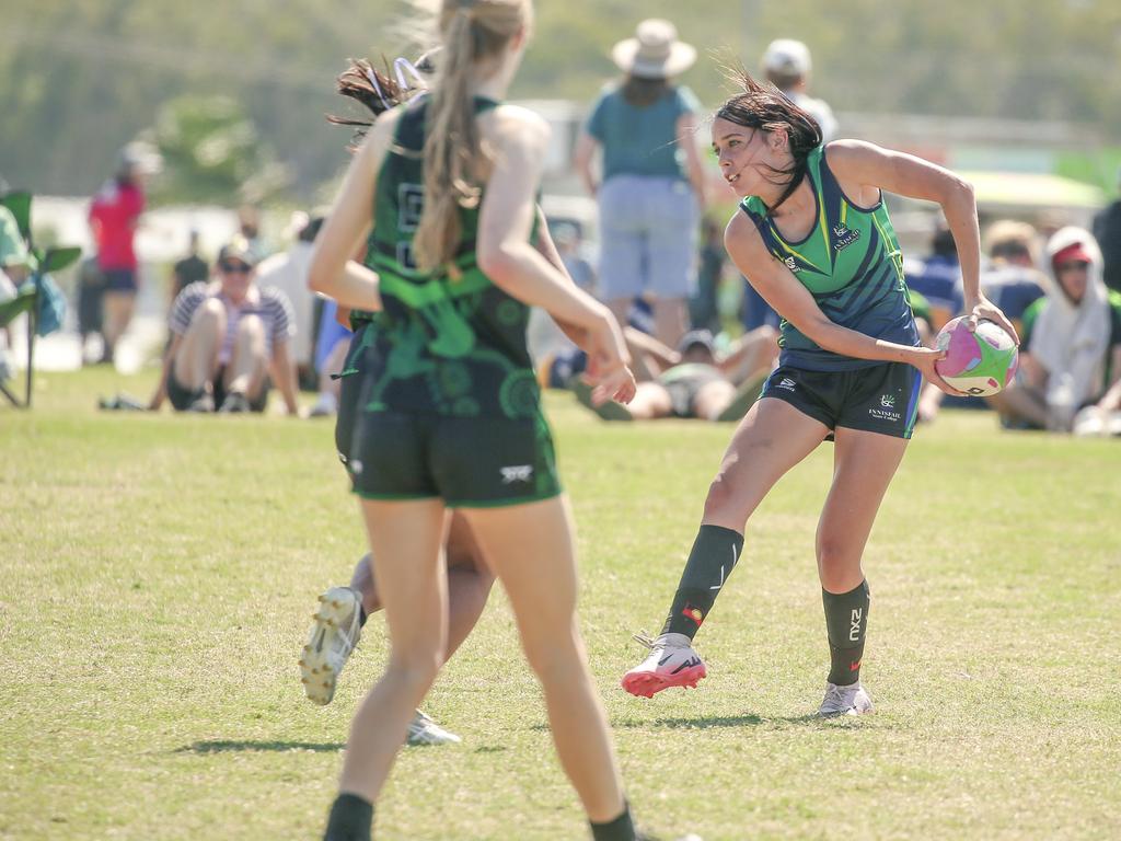 Cavendish Road State High V Innisfail State High at the 2024 Gold Coast Titans All Schools Touch Football Picture: Glenn Campbell