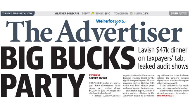How The Advertiser broke the story on February 4, 2020.
