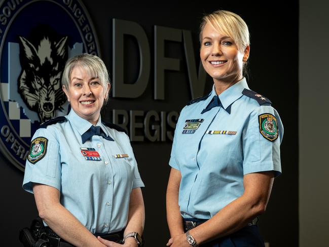 Detective Inspector Jane Prior and Superintendent Danielle Emerton at the DV registry in Parramatta. Picture: Julian Andrews