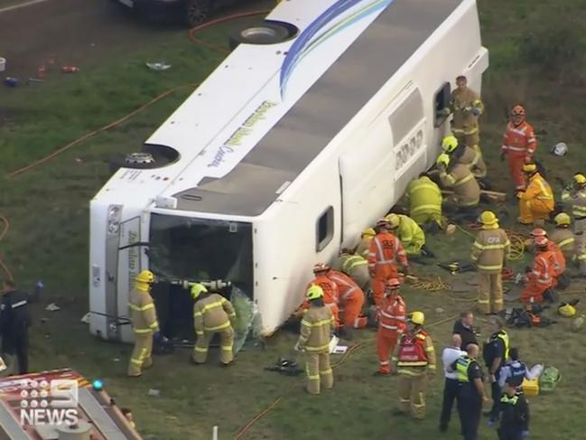 Injured bus driver Graham Stanley has returned to work to ‘debrief’ with management. Picture: 9 News