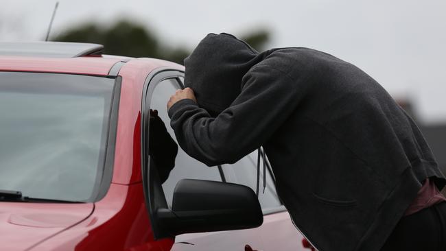 Generic set up. Car thief, stealing, break in. Picture: Brendan Francis