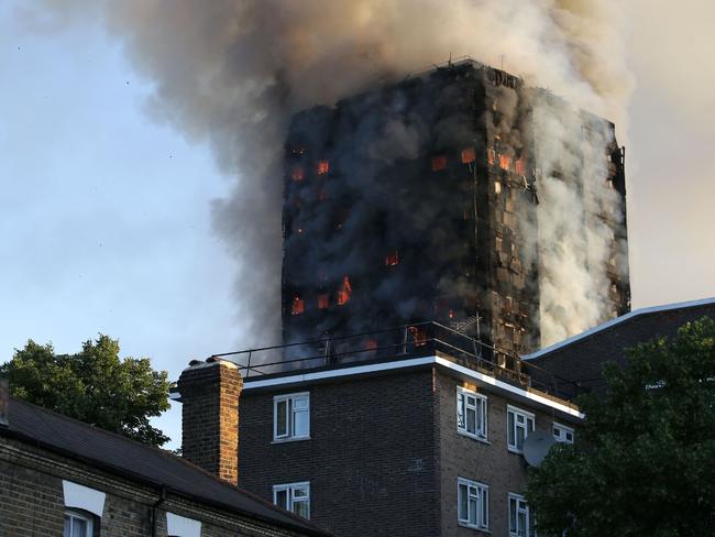 The Australian women were trapped on the 20th floor of the Grenfell Tower (above) with others who were told to ‘stay put’. Picture: Daniel Leal-Olivas