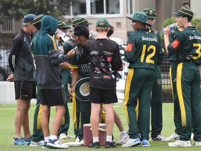 Randwick Petersham convenes at a drinks break. Picture: Sean Teuma