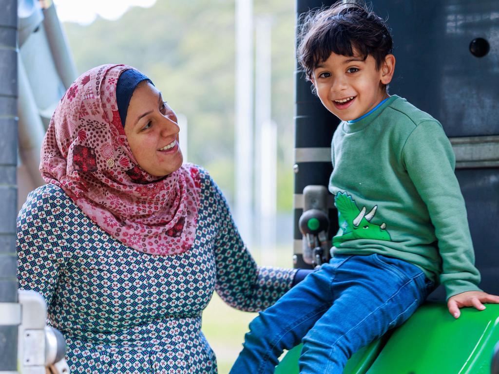 Nora Mosa and her son Mohamad, 4. Picture: Justin Lloyd