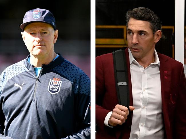 Michael Maguire (left)and Billy Slater are frontrunners in a poll by The Courier-Mail on who is best placed to take over as Broncos coach.