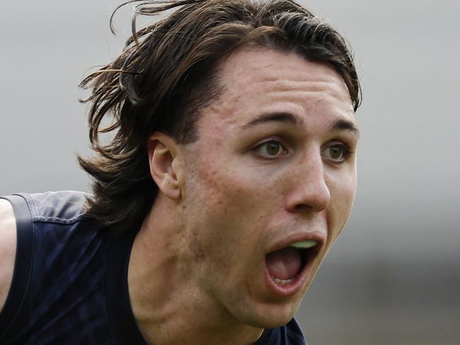 NCA. MELBOURNE, AUSTRALIA. August 31,   2024. AFL . Carlton training at Princes Park.  Oliver Hollands of the Blues during todays training session   . Pic: Michael Klein