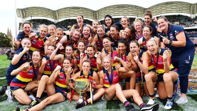 Can the Crows be the first AFLW team to go back-to-back? Clarke believes they can. Picture: Mark Brake/Getty Images