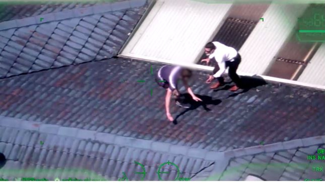 A man was eventually arrested on a rooftop. Picture: Queensland Police Service/supplied