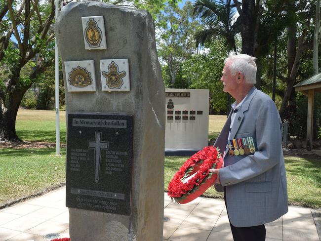 Vietnam veteran Andrew McKay joined other ex-servicemen and women at the Remembrance Day service in Airlie Beach. Picture: Laura Thomas