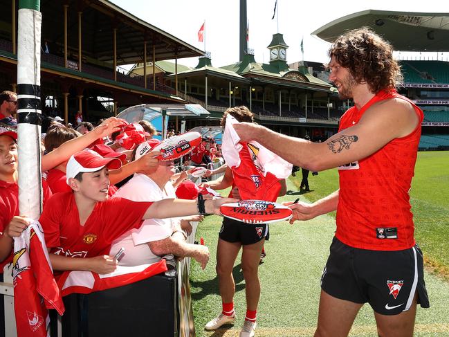 The big ruckman has always been a hit with Sydney fans. Picture: Phil Hillyard