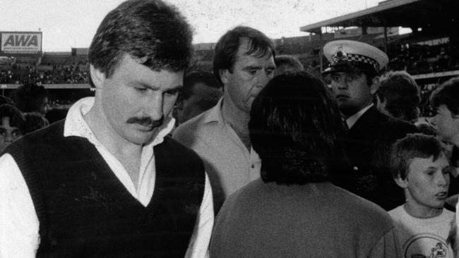 Footscray coach Mick Malthouse after the 1995 qualifying final.