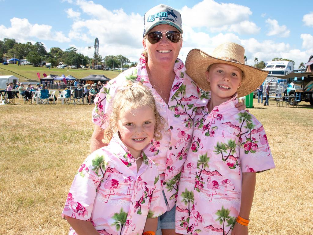 Grace Harris, Coz Paton and Emily Harris. Meatstock - Music, Barbecue and Camping Festival at Toowoomba Showgrounds.Saturday March 9th, 2024 Picture: Bev Lacey