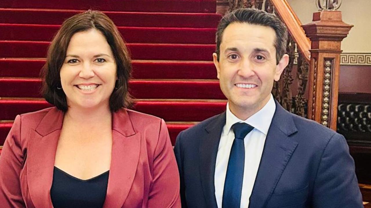 Flinders Shire Mayor Kate Peddle and Queensland Premier David Crisafulli. Picture: Facebook