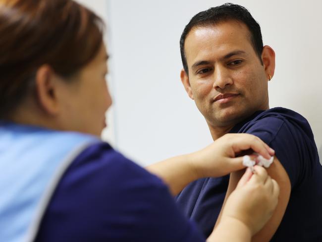 Just over 16 per cent of the Australian population has been vaccinated. Picture: David Mariuz / NCA NewsWire