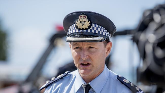 Chief Superintendent Mark Wheeler addressing the media amid COVID-19. Picture: Jerad Williams