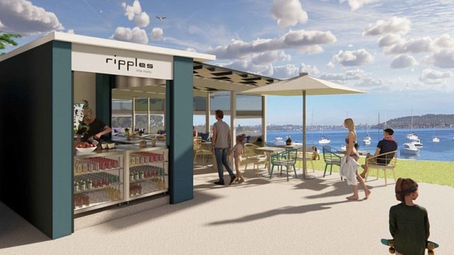 An artist's impression of proposed alterations to the popular kiosk at Little Manly Beach that will be renamed Ripples Little Manly. The revamp proposal is now open for public comment. Picture: BJB Architects