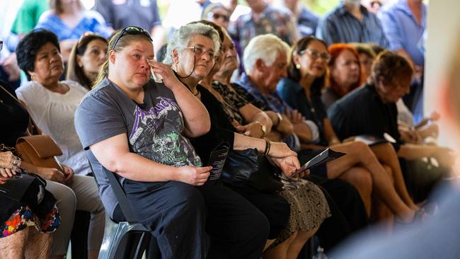 Hundreds attended the funeral service for Nightcliff Friendly Grocer owner Linford Feick on Wednesday at Resthaven Chapel. Picture: Pema Tamang Pakhrin