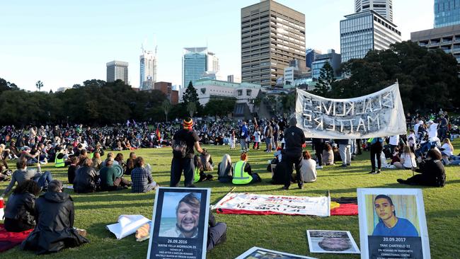 One of the Black Lives Matter movement’s protest at the Domain in Sydney on July 5. Picture: Damian Shaw