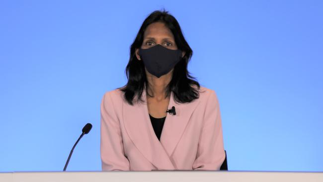 Macquarie chief executive Shemara Wikramanayake at the bank’s AGM in Sydney on Thursday.