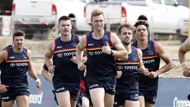 Tom Lynch returns early to pre-season training at West Lakes in November 2019, ahead of the 2020 season. Picture: SARAH REED