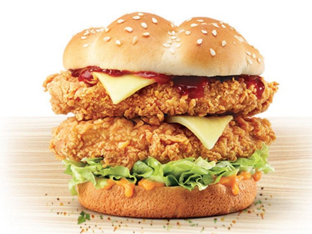 The change could impact burgers like the popular Zinger Stacker. Picture: Supplied