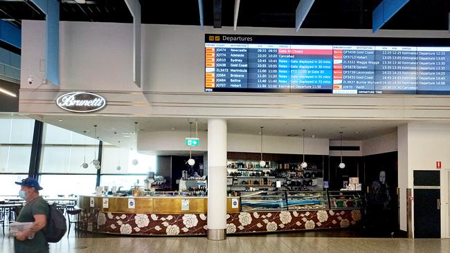 The Brunetti Cafe at Terminal 4 at Melbourne Airport. Picture: Andrew Henshaw