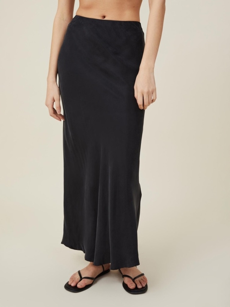 Cotton On Cupro Maxi Slip Skirt. Picture: THE ICONIC.