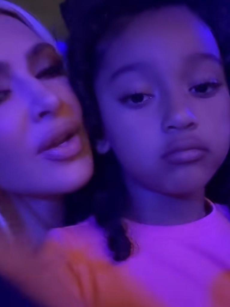 Kim Kardashian was in the crowd with her daughter Chicago.