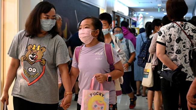 Students leave private after-school education in Beijing. Picture: AFP