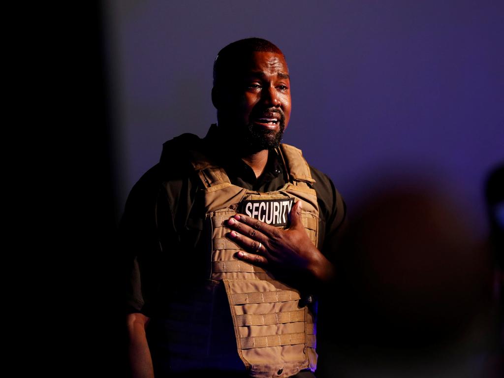 West had been emotional a few days earlier at his presidential rally in North Charleston, South Carolina. Picture: Reuters / Randall Hill