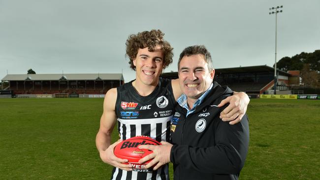 Darcy Ginever with his dad Tim Ginever. Picture: Mark Brake