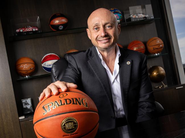 MELBOURNE, AUSTRALIA - NOVEMBER 20: National Basketball League Owner Larry Kestelman poses during a portrait session at LK Office on November 20, 2024 in Melbourne, Australia. (Photo by Darrian Traynor/Getty Images for NBL)