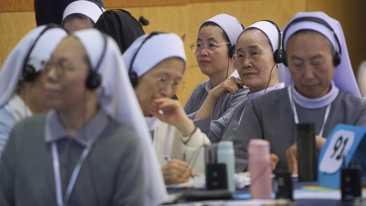 Nuns attend a congress of nearly 900 superiors of the world's female religious orders in Rome on Monday. Pope Francis made great strides in appointing women to senior positions. Picture: AP